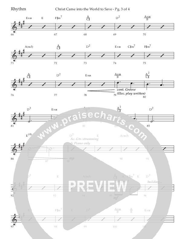 Christ Came Into The World To Save (Choral Anthem SATB) Lead Melody & Rhythm (Arr. Cliff Duren / Lifeway Choral)