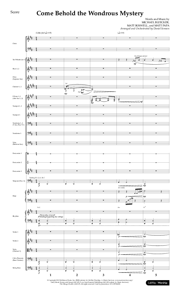 Come Behold The Wondrous Mystery (Choral Anthem SATB) Conductor's Score (Arr. Daniel Semsen / Lifeway Choral)