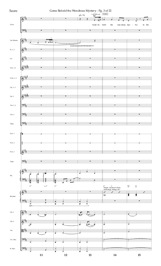 Come Behold The Wondrous Mystery (Choral Anthem SATB) Conductor's Score (Arr. Daniel Semsen / Lifeway Choral)