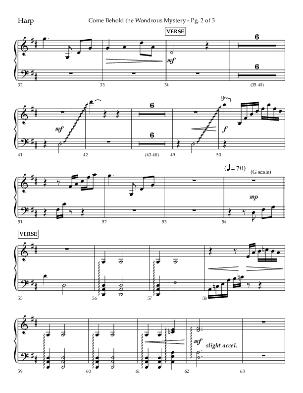 Come Behold The Wondrous Mystery (Choral Anthem SATB) Harp (Arr. Daniel Semsen / Lifeway Choral)