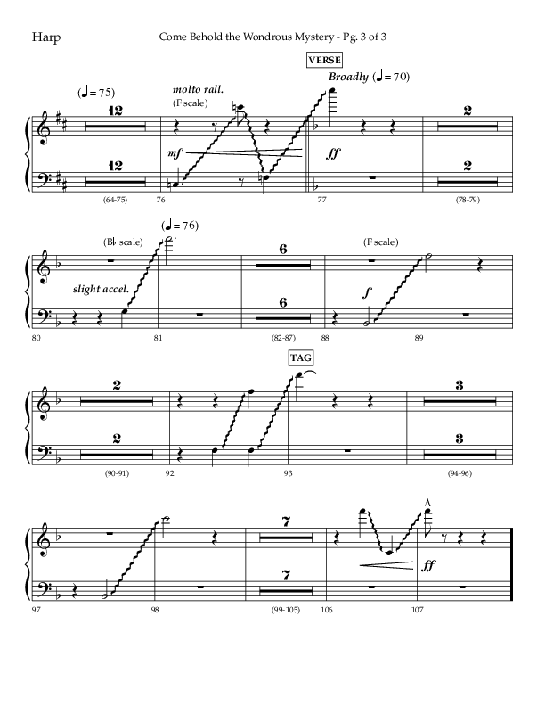 Come Behold The Wondrous Mystery (Choral Anthem SATB) Harp (Arr. Daniel Semsen / Lifeway Choral)
