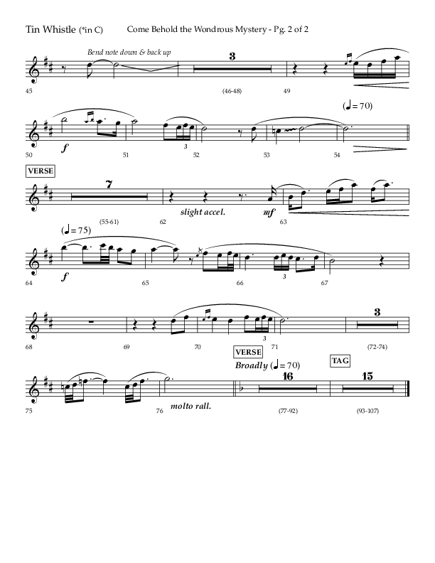 Come Behold The Wondrous Mystery (Choral Anthem SATB) Pennywhistle (Arr. Daniel Semsen / Lifeway Choral)