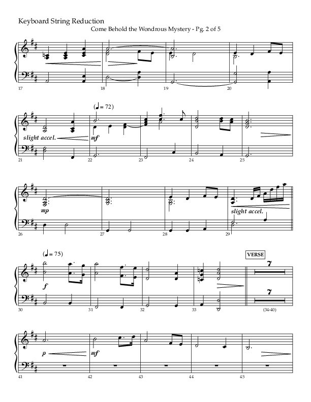 Come Behold The Wondrous Mystery (Choral Anthem SATB) String Reduction (Arr. Daniel Semsen / Lifeway Choral)