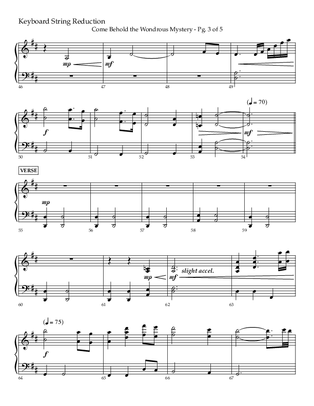 Come Behold The Wondrous Mystery (Choral Anthem SATB) String Reduction (Arr. Daniel Semsen / Lifeway Choral)