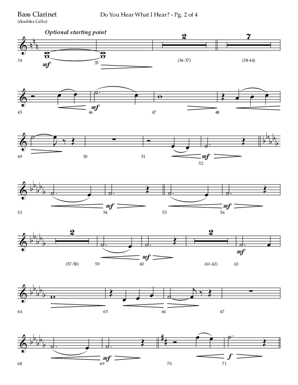 Do You Hear What I Hear (Choral Anthem SATB) Bass Clarinet (Lifeway Choral / Arr. David Wise)