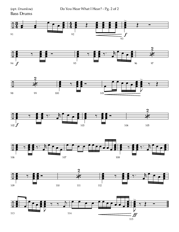 Do You Hear What I Hear (Choral Anthem SATB) Bass Drum (Lifeway Choral / Arr. David Wise)