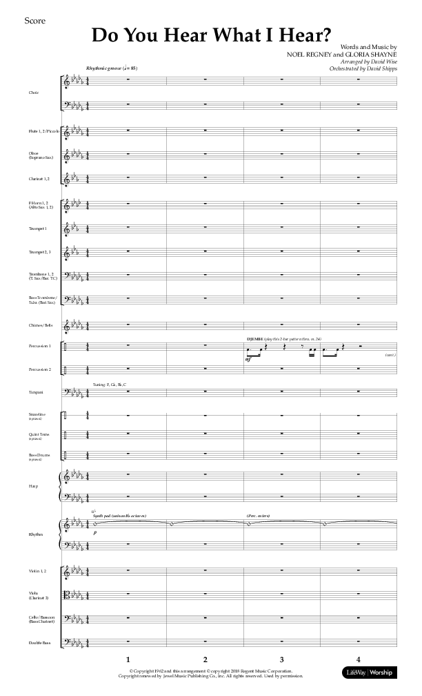 Do You Hear What I Hear (Choral Anthem SATB) Conductor's Score (Lifeway Choral / Arr. David Wise)