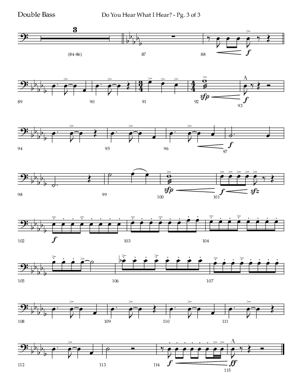 Do You Hear What I Hear (Choral Anthem SATB) Double Bass (Lifeway Choral / Arr. David Wise)