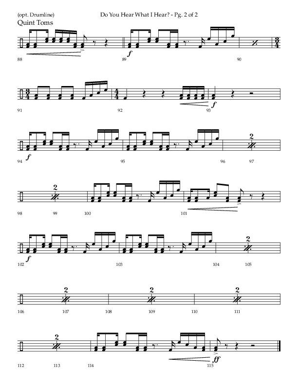 Do You Hear What I Hear (Choral Anthem SATB) Drum Line (Lifeway Choral / Arr. David Wise)