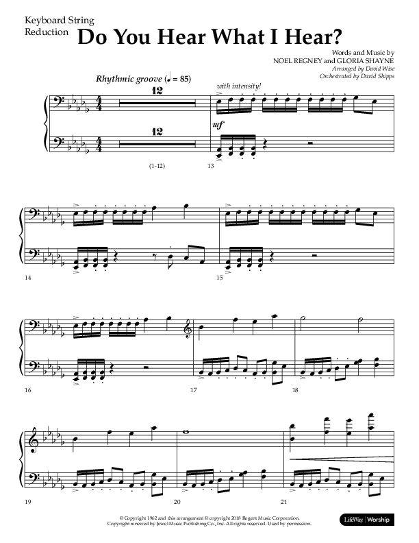 Do You Hear What I Hear (Choral Anthem SATB) String Reduction (Lifeway Choral / Arr. David Wise)