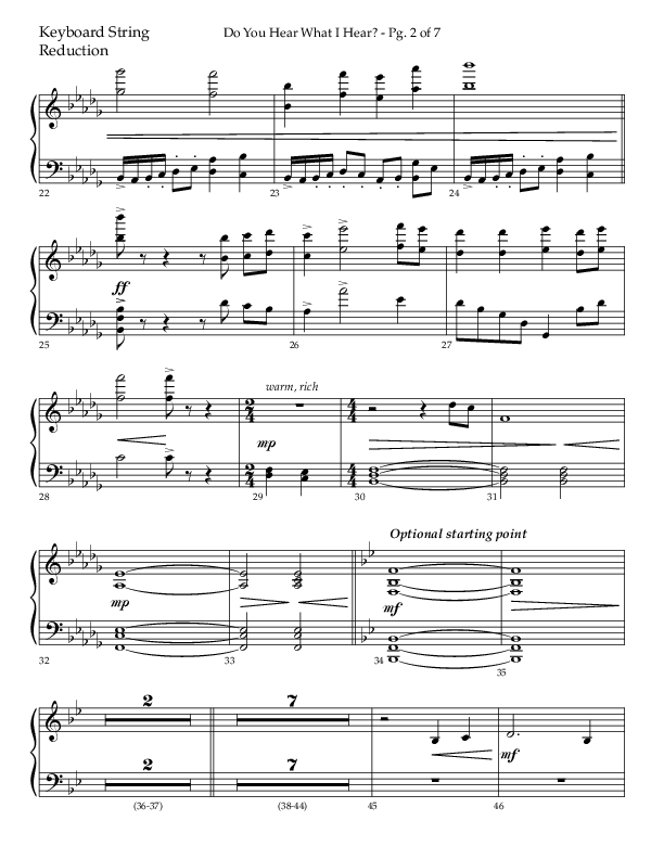 Do You Hear What I Hear (Choral Anthem SATB) String Reduction (Lifeway Choral / Arr. David Wise)