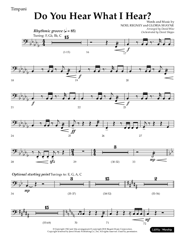 Do You Hear What I Hear (Choral Anthem SATB) Timpani (Lifeway Choral / Arr. David Wise)