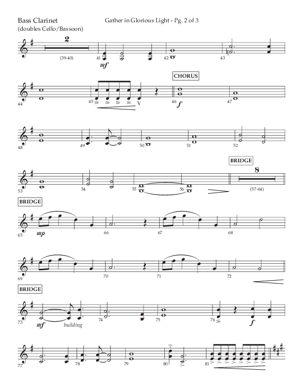 Gather In Glorious Light (Choral Anthem SATB) Bass Clarinet (Arr. Craig Adams / Lifeway Choral)
