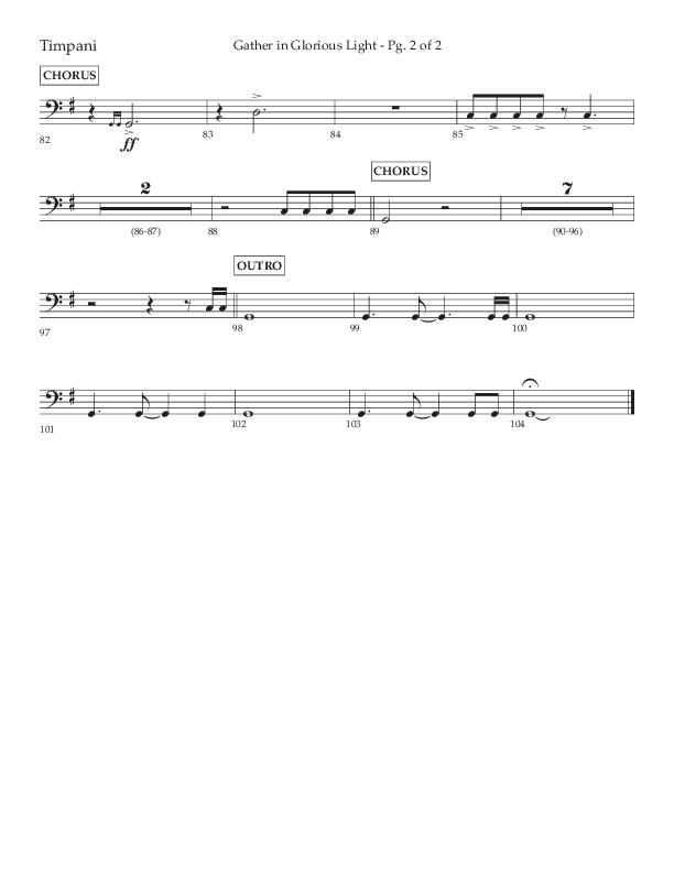 Gather In Glorious Light (Choral Anthem SATB) Timpani (Arr. Craig Adams / Lifeway Choral)