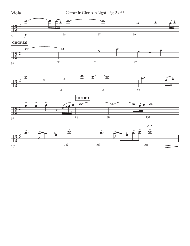 Gather In Glorious Light (Choral Anthem SATB) Viola (Arr. Craig Adams / Lifeway Choral)