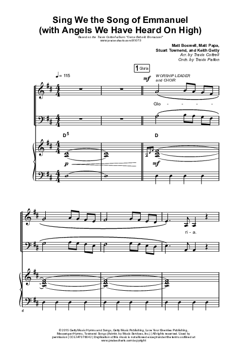 Come Behold Emmanuel (5 Song Choral Collection) Song 2 (Octavo SATB) (Travis Cottrell / Cheryl Stark / Brooke Voland / Arr. Mason Brown)