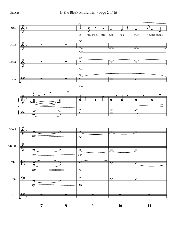 In The Bleak Midwinter (Choral Anthem SATB) Orchestration (Arr. Phillip Keveren / Lifeway Choral)