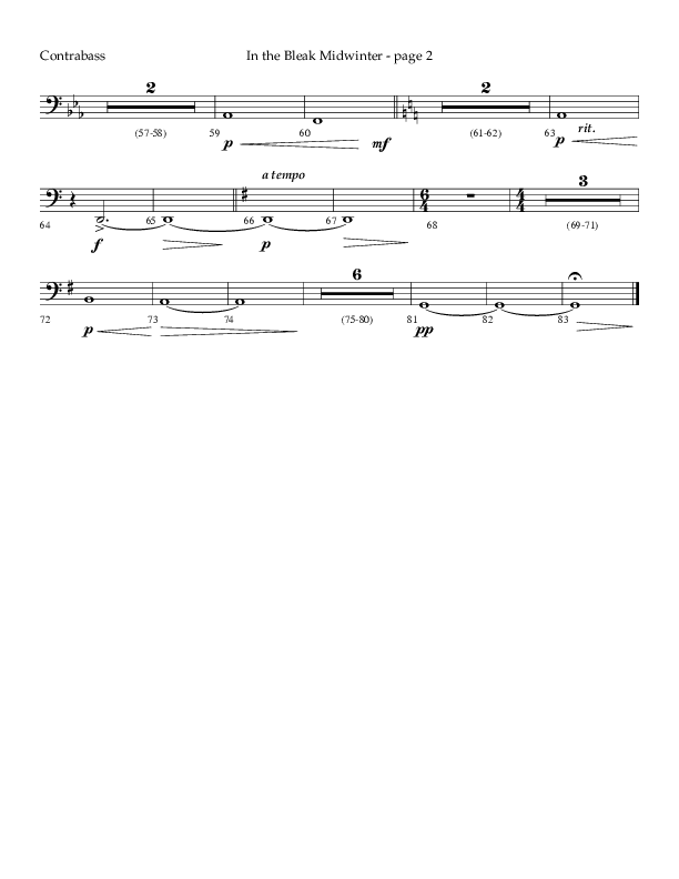 In The Bleak Midwinter (Choral Anthem SATB) Contrabass (Arr. Phillip Keveren / Lifeway Choral)