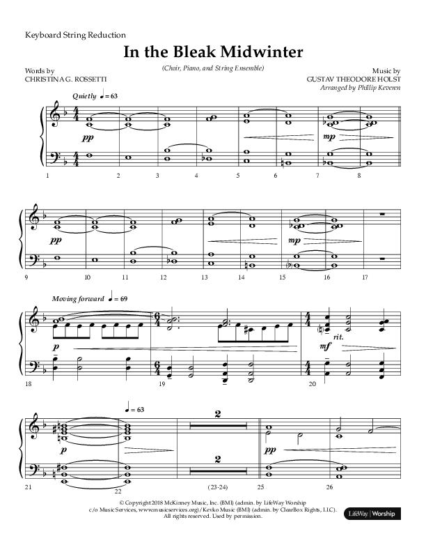 In The Bleak Midwinter (Choral Anthem SATB) String Reduction (Arr. Phillip Keveren / Lifeway Choral)