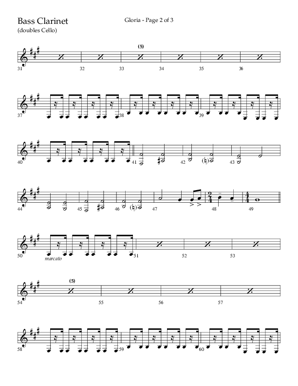 Gloria (Choral Anthem SATB) Bass Clarinet (Arr. Phil Nitz / Lifeway Choral)