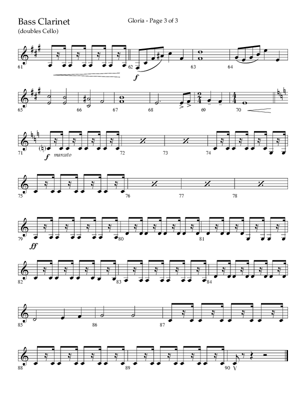 Gloria (Choral Anthem SATB) Bass Clarinet (Arr. Phil Nitz / Lifeway Choral)