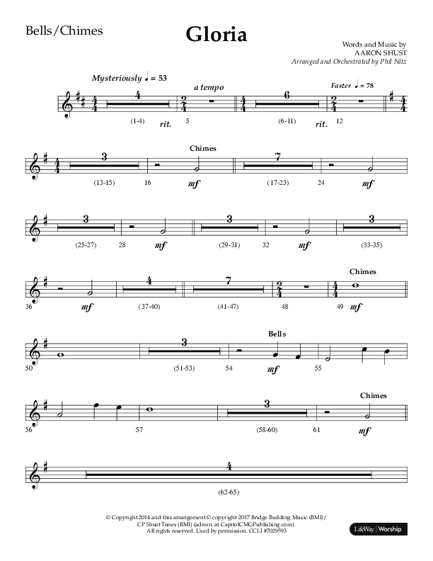 Gloria (Choral Anthem SATB) Bells (Arr. Phil Nitz / Lifeway Choral)