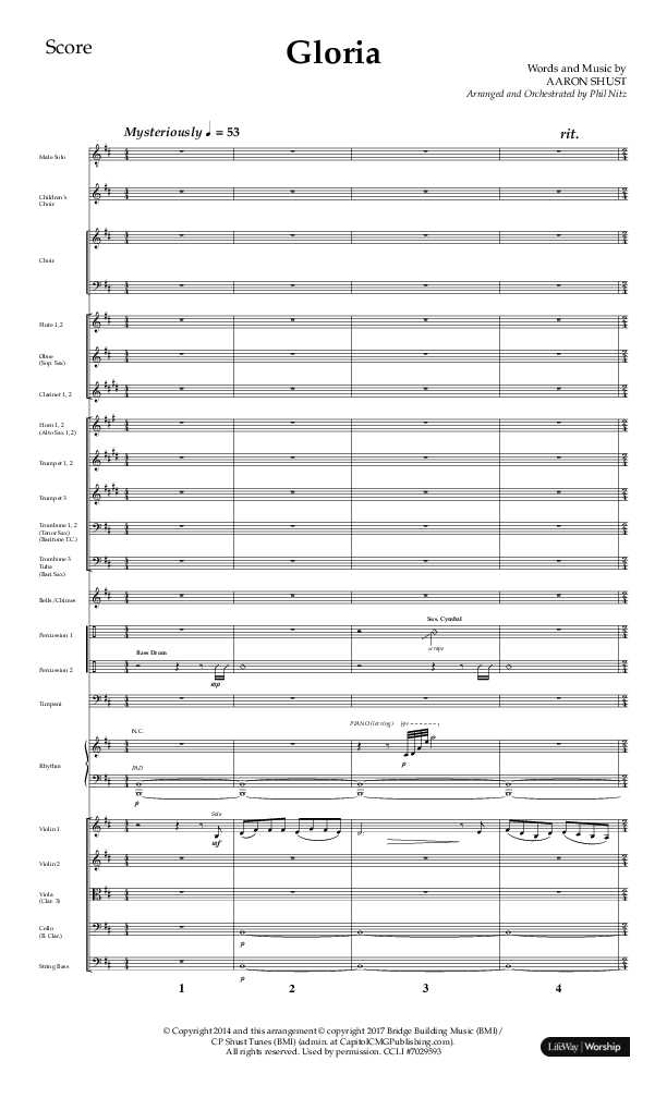 Gloria (Choral Anthem SATB) Orchestration (Arr. Phil Nitz / Lifeway Choral)