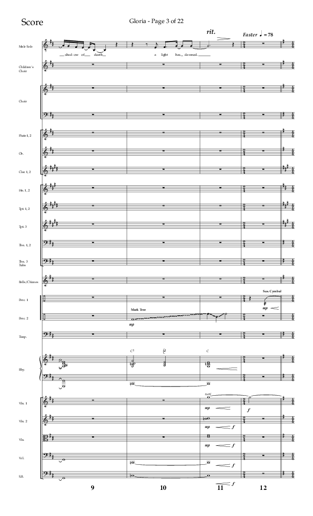 Gloria (Choral Anthem SATB) Orchestration (Arr. Phil Nitz / Lifeway Choral)