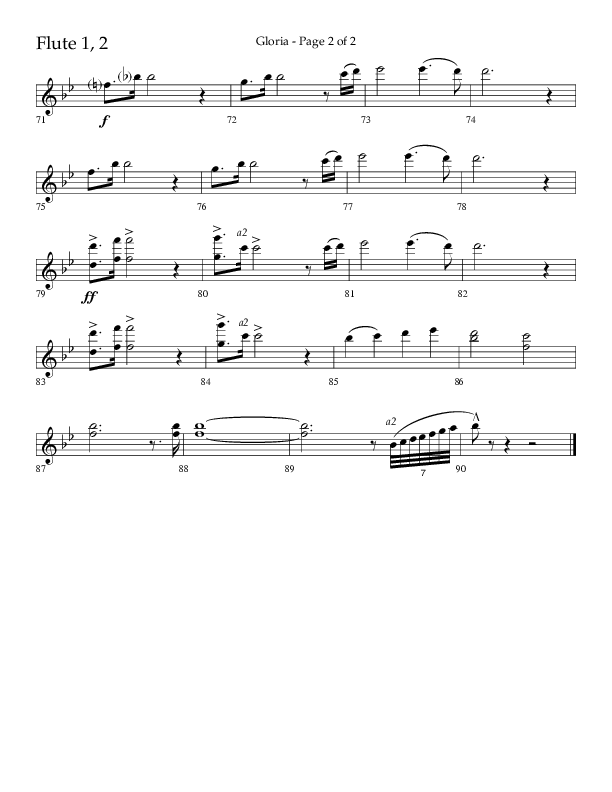 Gloria (Choral Anthem SATB) Flute 1/2 (Arr. Phil Nitz / Lifeway Choral)