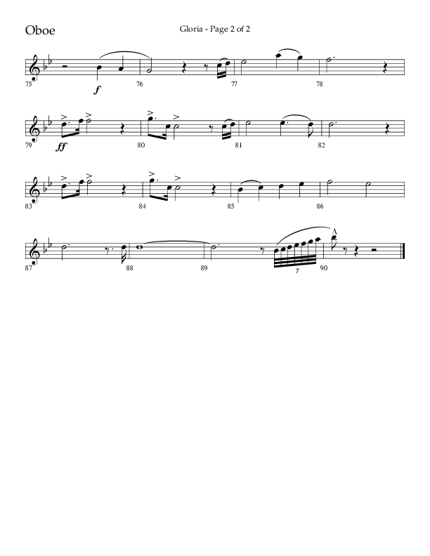 Gloria (Choral Anthem SATB) Oboe (Arr. Phil Nitz / Lifeway Choral)