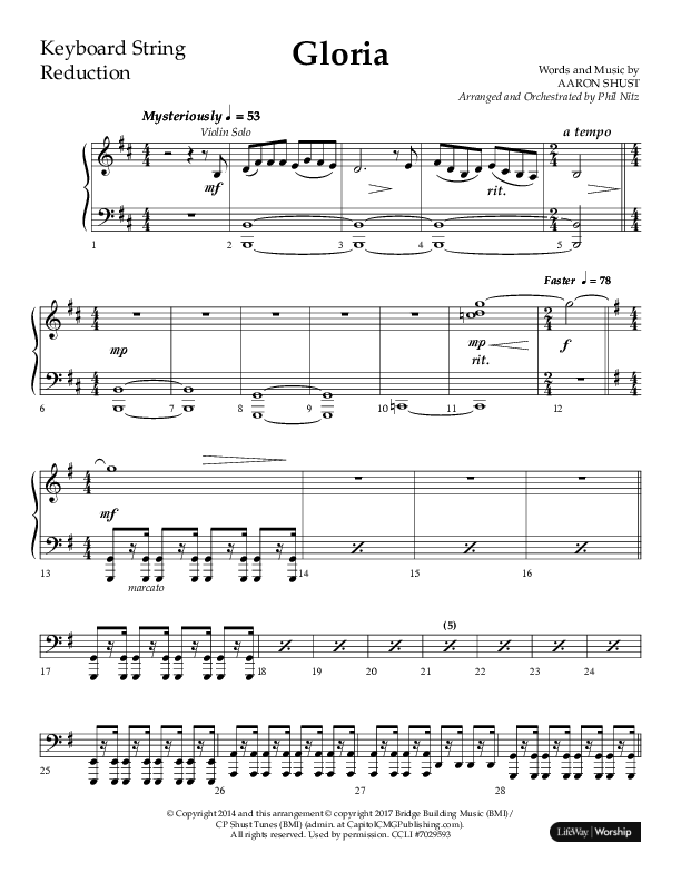 Gloria (Choral Anthem SATB) String Reduction (Arr. Phil Nitz / Lifeway Choral)