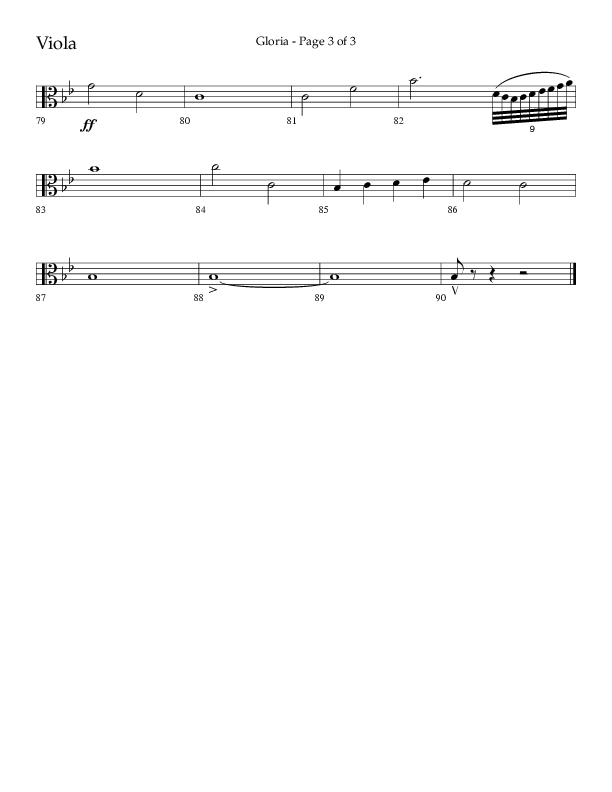 Gloria (Choral Anthem SATB) Viola (Arr. Phil Nitz / Lifeway Choral)