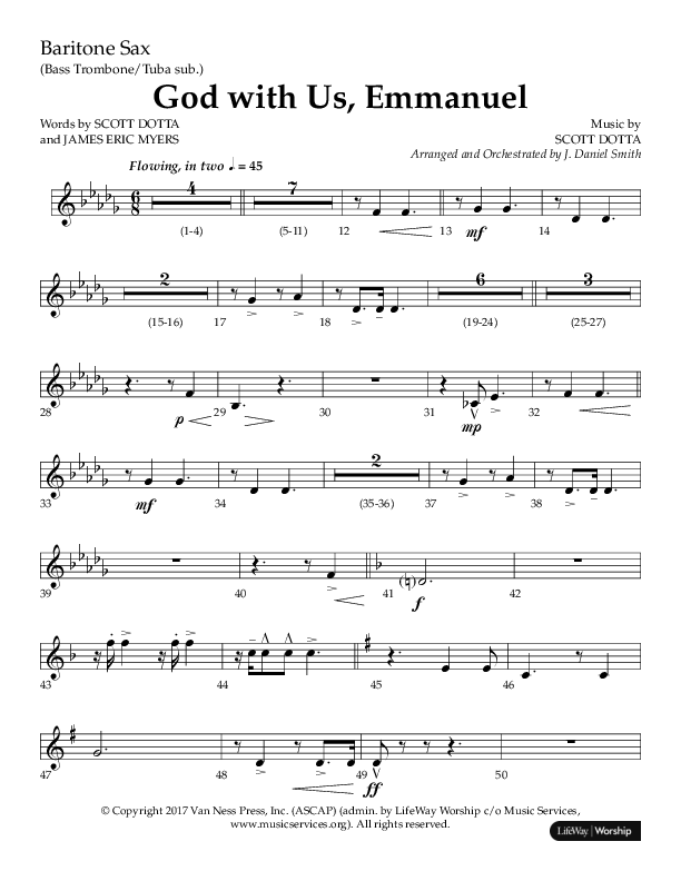 God With Us Emmanuel (Choral Anthem SATB) Bari Sax (Lifeway Choral / Arr. J. Daniel Smith)