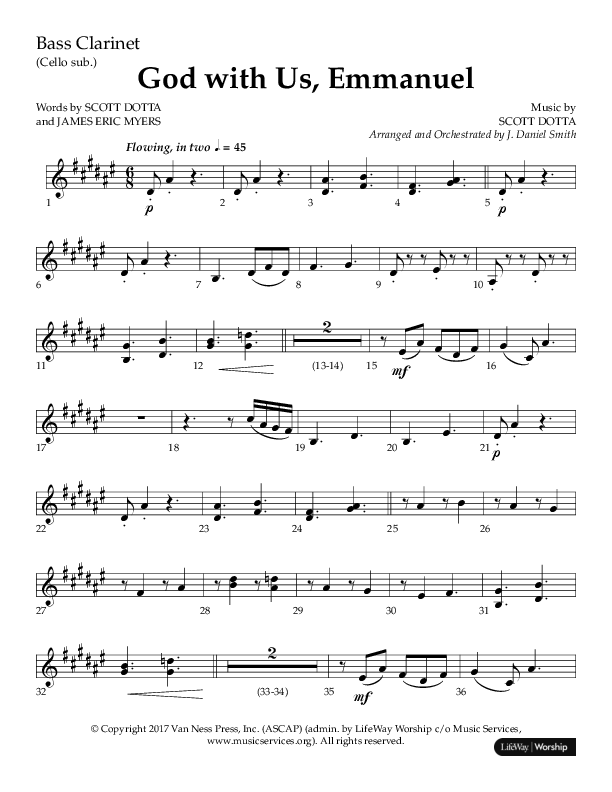 God With Us Emmanuel (Choral Anthem SATB) Bass Clarinet (Lifeway Choral / Arr. J. Daniel Smith)