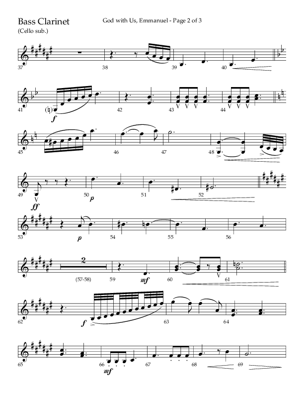 God With Us Emmanuel (Choral Anthem SATB) Bass Clarinet (Lifeway Choral / Arr. J. Daniel Smith)