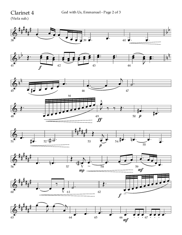 God With Us Emmanuel (Choral Anthem SATB) Clarinet (Lifeway Choral / Arr. J. Daniel Smith)