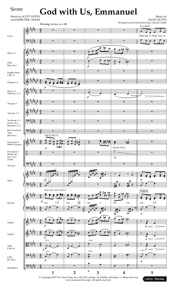 God With Us Emmanuel (Choral Anthem SATB) Conductor's Score (Lifeway Choral / Arr. J. Daniel Smith)