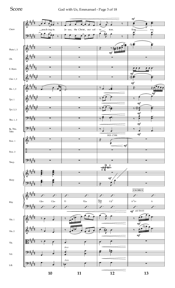 God With Us Emmanuel (Choral Anthem SATB) Conductor's Score (Lifeway Choral / Arr. J. Daniel Smith)
