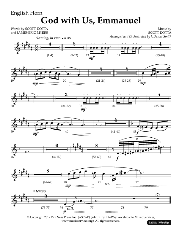 God With Us Emmanuel (Choral Anthem SATB) English Horn (Lifeway Choral / Arr. J. Daniel Smith)