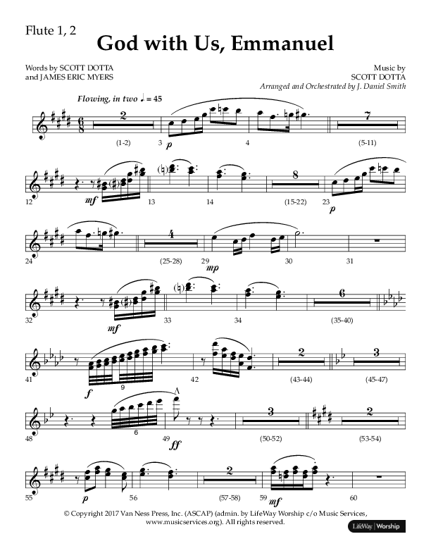 God With Us Emmanuel (Choral Anthem SATB) Flute 1/2 (Lifeway Choral / Arr. J. Daniel Smith)