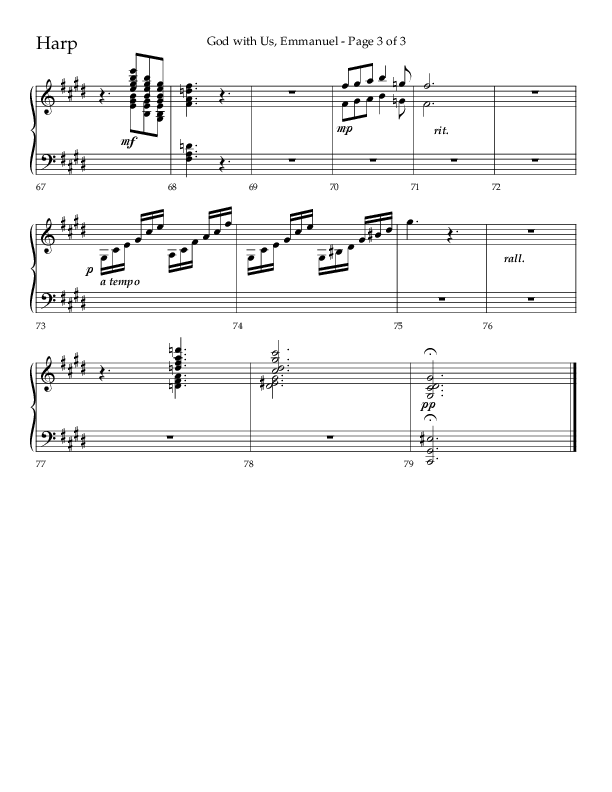 God With Us Emmanuel (Choral Anthem SATB) Harp (Lifeway Choral / Arr. J. Daniel Smith)