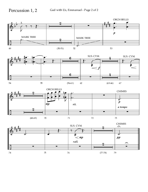 God With Us Emmanuel (Choral Anthem SATB) Percussion 1/2 (Lifeway Choral / Arr. J. Daniel Smith)