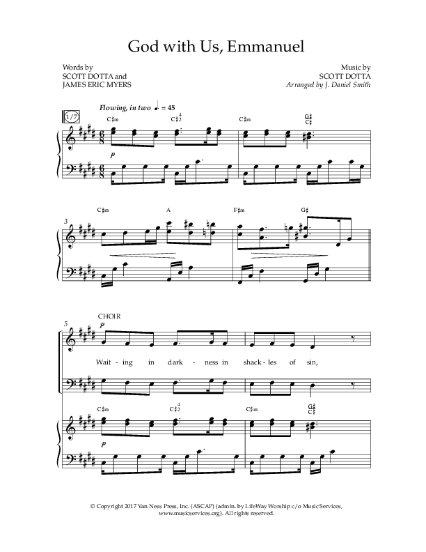 God With Us Emmanuel (Choral Anthem SATB) Anthem (SATB/Piano) (Lifeway Choral / Arr. J. Daniel Smith)