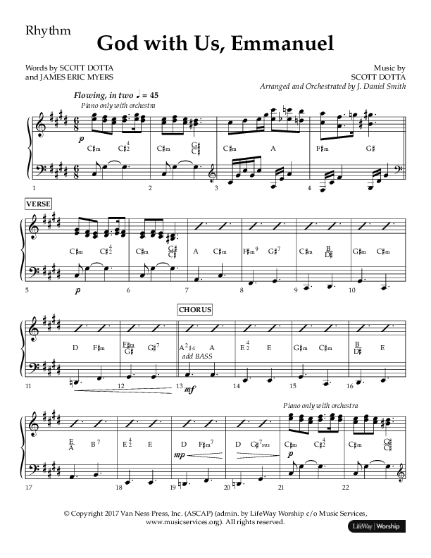 God With Us Emmanuel (Choral Anthem SATB) Lead Melody & Rhythm (Lifeway Choral / Arr. J. Daniel Smith)