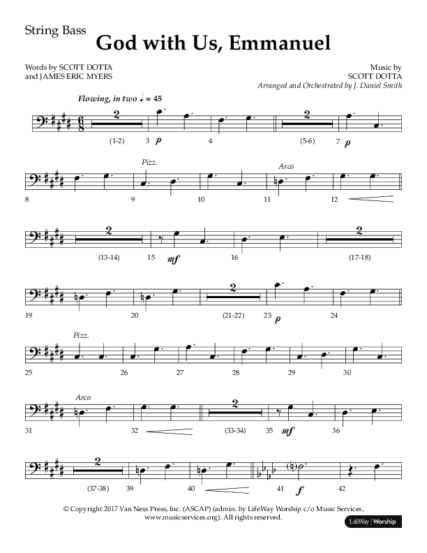 God With Us Emmanuel (Choral Anthem SATB) String Bass (Lifeway Choral / Arr. J. Daniel Smith)