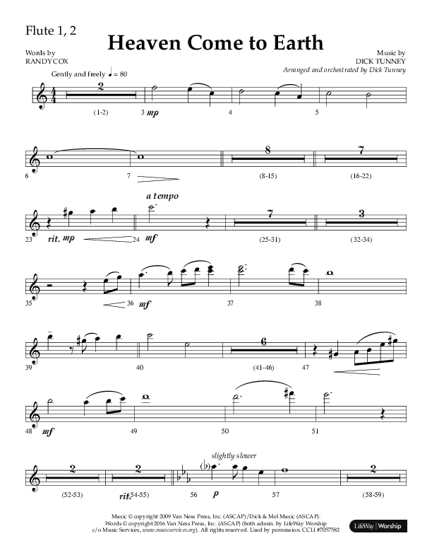 Heaven Come To Earth (Choral Anthem SATB) Flute 1/2 (Lifeway Choral / Arr. Dick Tunney)