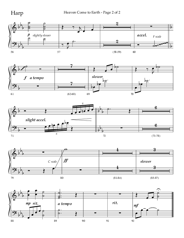 Heaven Come To Earth (Choral Anthem SATB) Harp (Lifeway Choral / Arr. Dick Tunney)