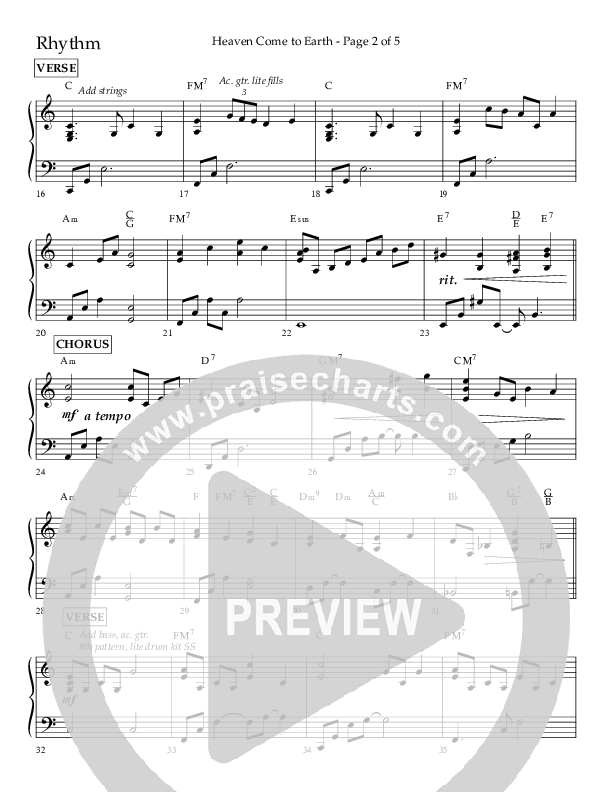 Heaven Come To Earth (Choral Anthem SATB) Lead Melody & Rhythm (Lifeway Choral / Arr. Dick Tunney)