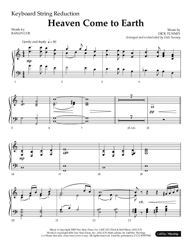 Heaven Come To Earth (Choral Anthem SATB) String Reduction (Lifeway Choral / Arr. Dick Tunney)