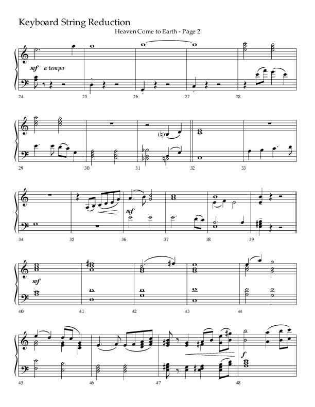 Heaven Come To Earth (Choral Anthem SATB) String Reduction (Lifeway Choral / Arr. Dick Tunney)